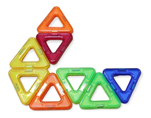 Imagen 3 de 5 de Bloques Magneticos 8 Pzas Triangulos C/ Iman Magnetic Bock