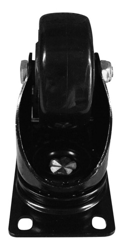 Rodachines 3\\\'\\\' Plano Negro Freno Giratorio 75mm 100k