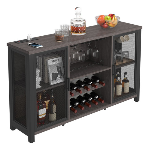 Credenza Con Estante Para Vino Y Licor 47in Para Casa