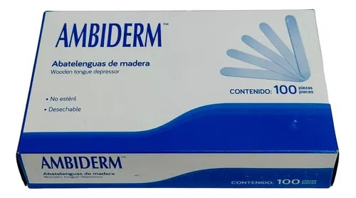 Abatelenguas De Madera Caja Con 100 Piezas Ambiderm