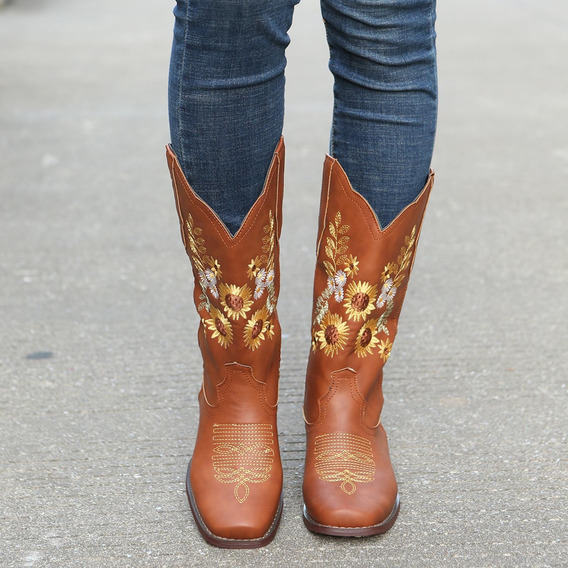 Mujer Botas Zapatos Bordado Western Cowboy Bohemian L 7132 