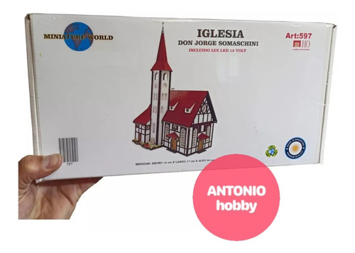 Iglesia Ho 1/87 Con Luz Para Armar Maqueta Trenes Adorno | Envío gratis