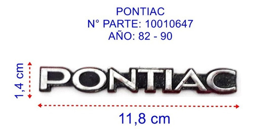 Emblema Pontiac Años: 82-90