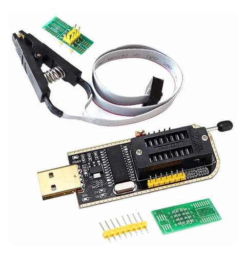 Imagen 2 de 6 de Programador Eeprom, Pic Ch341a Mas Pinzas Para Bios