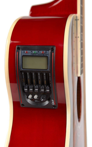 Imagen 2 de 9 de Guitarra Acústica Creep Con Funda Eq 5 Bandas Red C/corte