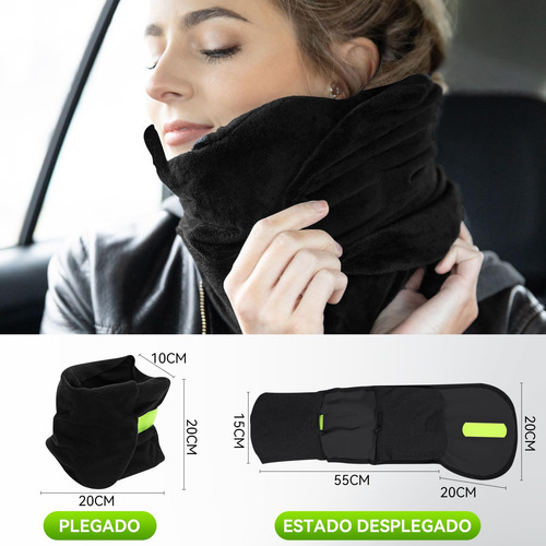 Almohada De Viaje,cuello Para Viaje Plegable Con Antifaz Y