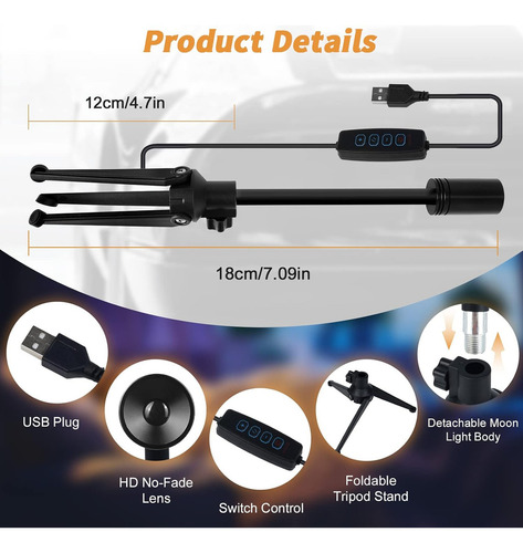 Lámpara De Pared Proyector De Luz Nocturna Led Negra Proyector Deluces Aurora, Luz Nocturna Para Niños