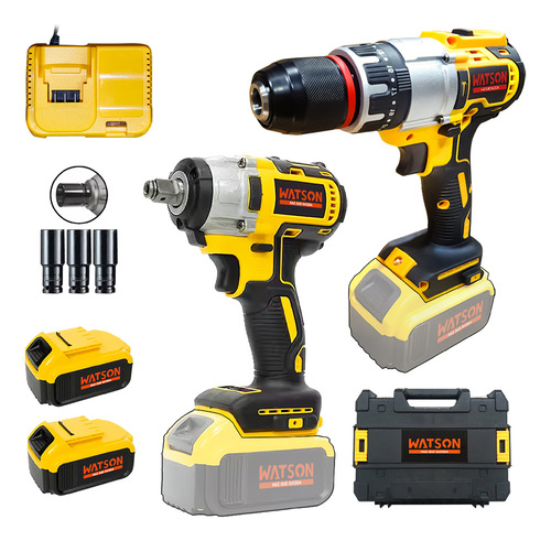 Taladro Inalámbrico Percutor 36v + Llave Impacto Watson