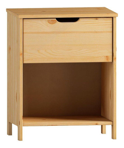 Mesa De Luz 1 Cajon Sommier Madera Dormitorio Lf Lcm