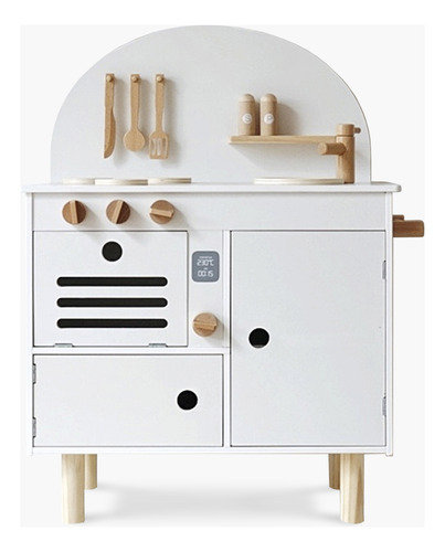 Cocina Infantil De Madera Augusta Blanco Form