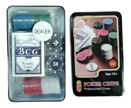 Set Juego De Mesa Poker Chips 80 Fichas Naipe