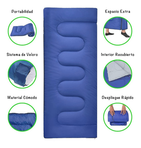Imagen 4 de 10 de Bolsa Acampar Aire Libre Saco De Dormir Camping Individual