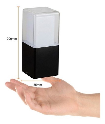 Poste Led Negro Sobreponer En Piso 13w Luz Calida Hled-004/n