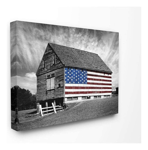 Sca148wallart Blanco Y Negro Farmhouse Barn American Fl...