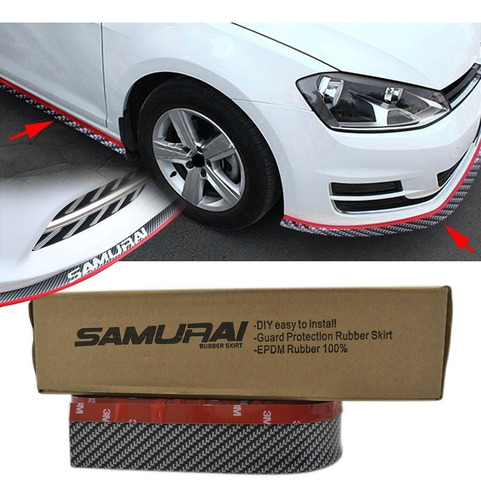 Imagen 3 de 7 de Spoiler Lip Universal Hule Flexible Carbono 2,5 Mts