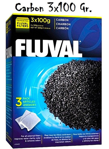 Accesorios Para Acuarios - Fluval Carbon Activado  3x100 Gr.