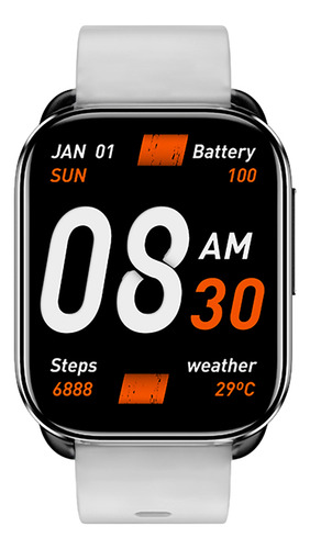 Relógio Smartwatch Qcy Watch Gs S6 Bluetooth Ipx8 Caixa Cinza Pulseira Cinza Bisel Cinza-escuro