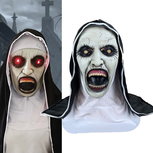 Halloween Monja The Nun Led Máscara De Terror Con Sombrererí