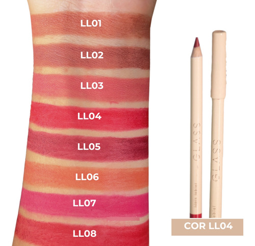 Lapis Batom Contorno Labial Glass Cores Ruby Rose Ll4 Ll04