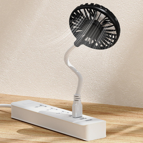 Ventilador Usb Portátil Con Cuello Negro 28x8x2,8cm