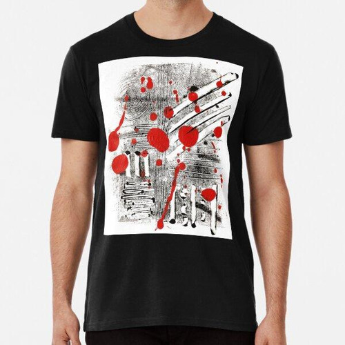 Remera Black & White And Red All Over Algodon Premium