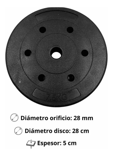 Barra Z Preolimpica 120cm + 2 Discos 7,5 Pvc (total 15kg)