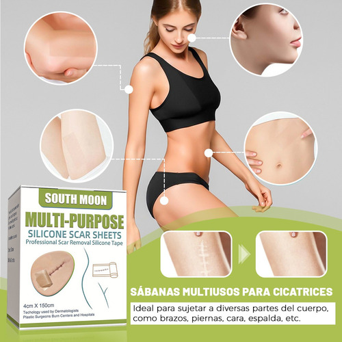 2pcs Silicona Scar Sheets Parche Para Eliminación Cicatrices