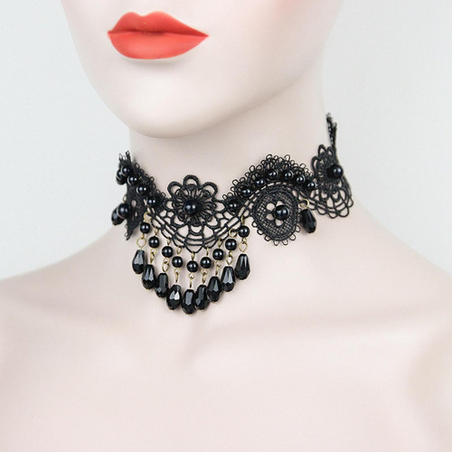 Nuevo Collar De Gargantilla De Encaje Negro Retro Gótico,