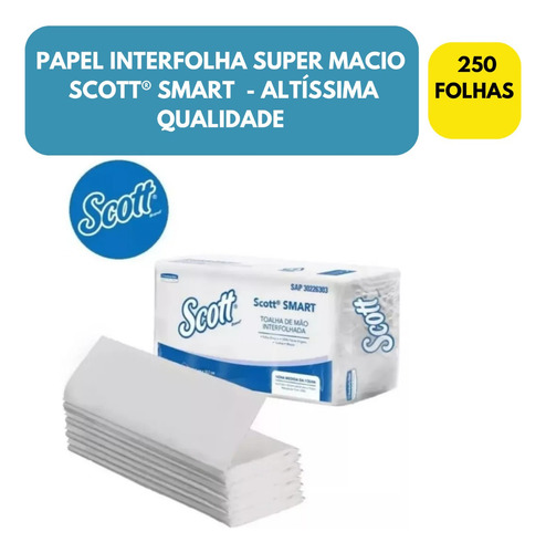Papel Toalha Interfolha Kimberly Clark Scott Smart 250f