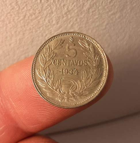 Moneda 5 Centavos. Chile, 1934