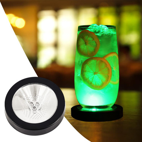 2 Paquete De 2-6 Posavasos Iluminados Con Base Para 2 Piezas
