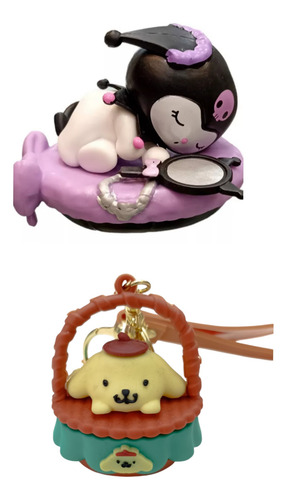 Figura Kuromi Mas Llavero Pompompurin Canastita Combo