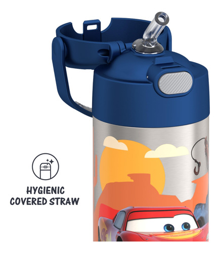 Botella De Agua Acero Inoxidable 12 Oz Aislada Cars Niños