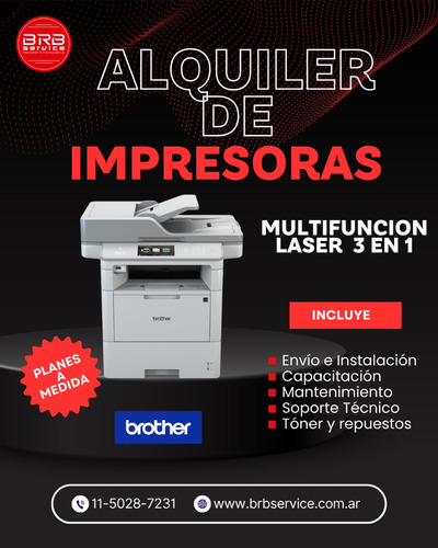 Alquiler De Impresoras Multifunción Laser B&n Caba