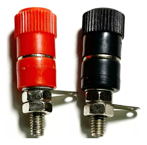 Borneras Conector Hembra Mediana Chasis Rojo Y Negro X 70 Un