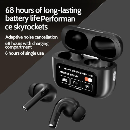 Smart Pantalla Kespu A9pro Audífonos Bluetooth 5.4 Anc Auriculares App Auriculares Con Cancelación De Ruido Anc+enc Y Micrófono Auriculares Inalámbricos Con Traducción