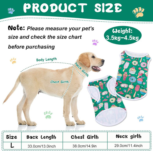 10 Unidades De Hermosas Camisas De Cachorro Estampadas Para