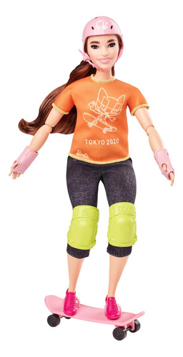 Barbie Juegos Olímpicos Tokio  - Muñeca De Patineta Con U.