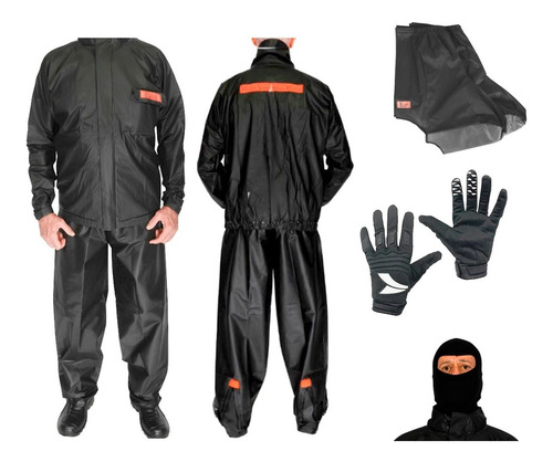 Capa Chuva Motoqueiro Luvas Moto Bota Motociclista Balaclava