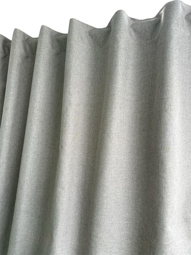 Cortinas Blackout Lino | 2 Paños 210x135 Gris/plata