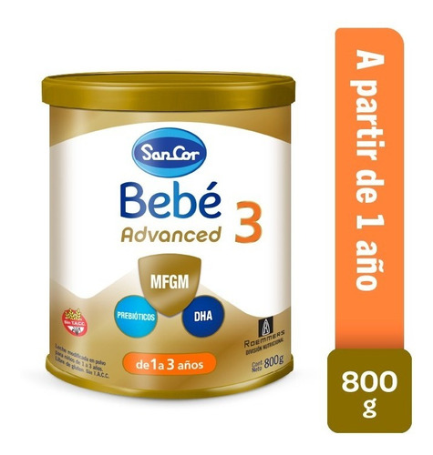 Sancor Bebe Advanced Formula Infantil Etapa 3 Lata X 800 Gr