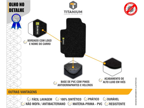 Imagem 4 de 4 de Tapete Renault Scenic 3pçs 2004/2005/2006/2007/2008 Borracha