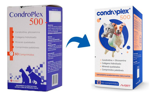 Suplemento Avert Condroplex 500 - 60 Comprimidos Palatáveis