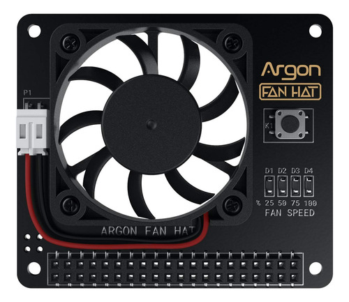 Argon Fan Hat For Raspberry Pi 4 | 40mm Fan With Power Butt.