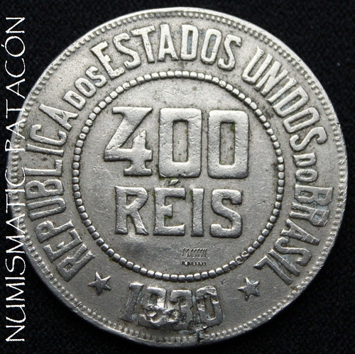 Moneda De Brasil 400 Reis De 1930 - Km 520