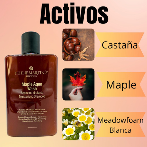 Shampoo Hidratante Maple Aqua Wash 320 Ml Philip Martins