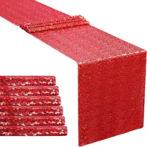 Comprar Caminos De Mesa De Lentejuelas Rojas Oqsc 6 Piezas 12 X 72 P