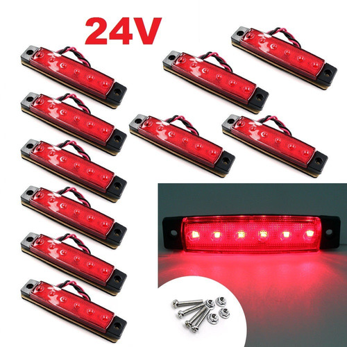 12 Lanternas Lateral 6 Leds 12v(6 Vermelha/ 06 Amarelas )