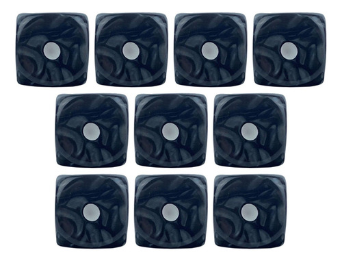 10 Uds. Dados De 6 Lados, Dados De 16mm, Negro Negro