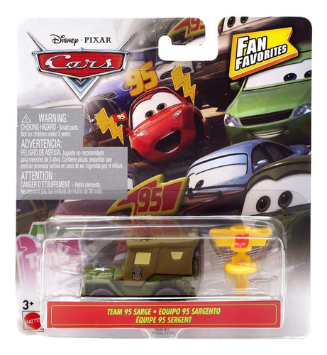 Disney Cars Sarge Equipe 95 Fan Favorites Tenho + 400 Mod Cor Verd